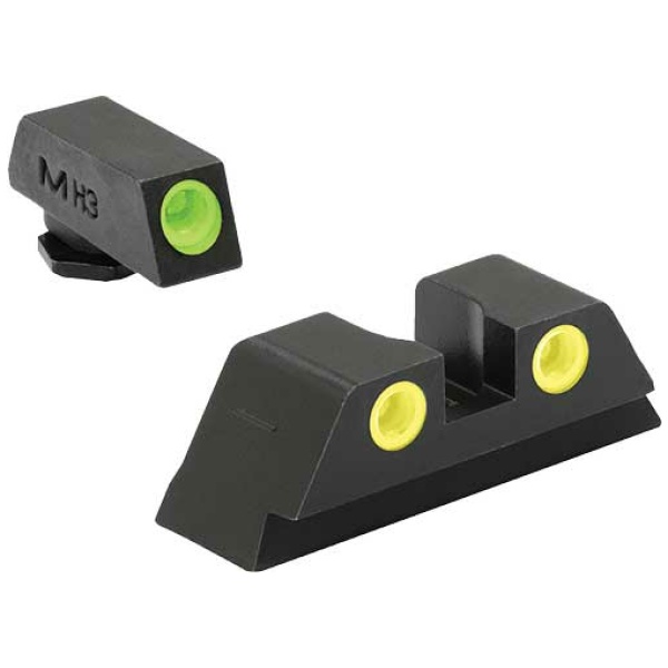 MEPROLIGHT NIGHT SIGHT SET - GREEN/YELLOW  FOR GLOCK 42/43