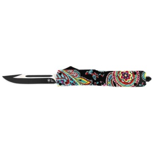 TEMPLAR KNIFE SLIM OTF QUILT - 3.1" BLACK DROP POINT