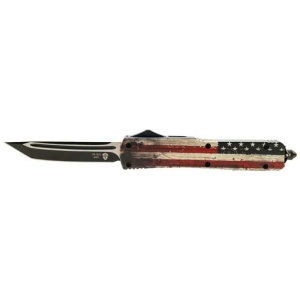 TEMPLAR KNIFE SLIM OTF WOOD US - FLAG 3.1" BLACK TANTO