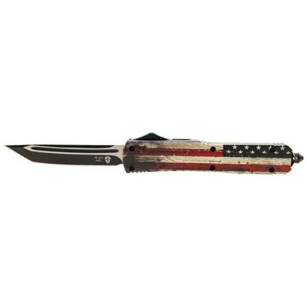 TEMPLAR KNIFE SLIM OTF WOOD US - FLAG 3.1" BLACK TANTO