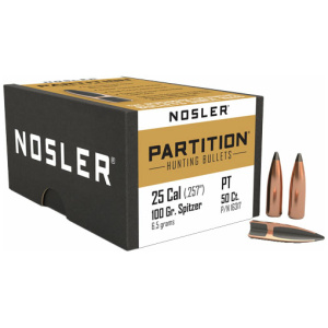 NOSLER BULLETS 25 CAL .257 - 100GR PARTITION 50CT