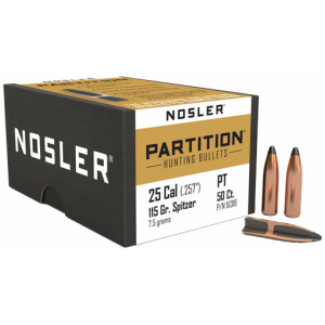NOSLER BULLETS 25 CAL .257 - 115GR PARTITION 50CT
