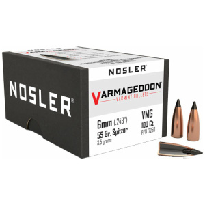 NOSLER BULLETS 6MM .243 - 55GR VARMAGEDDON TIPPED 100CT