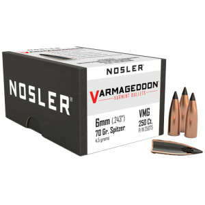 NOSLER BULLETS 6MM .243 - 70GR VARMAGEDDON TIPPED 250CT