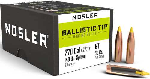 NOSLER BULLETS 270 CAL .277 - 140GR BALLISTIC TIP 50CT - Image 2