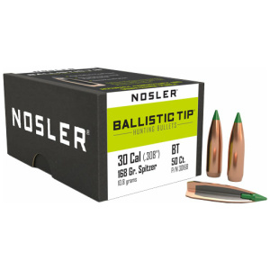 NOSLER BULLETS 30 CAL .308 - 168GR BALLISTIC TIP 50CT