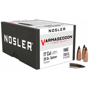 NOSLER BULLETS 17 CAL .172 - 20GR VARMAGEDDON TIPPED 250CT