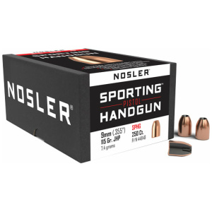 NOSLER BULLETS 9MM .355 - 115GR JHP 250CT