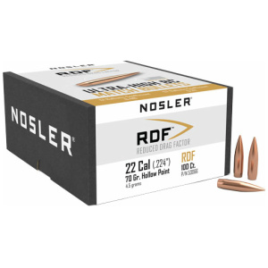 NOSLER BULLETS 22 CAL .224 - 70GR RDF HPBT 100CT