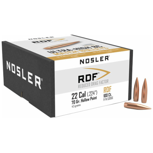 NOSLER BULLETS 22 CAL .224 - 70GR RDF HPBT 100CT