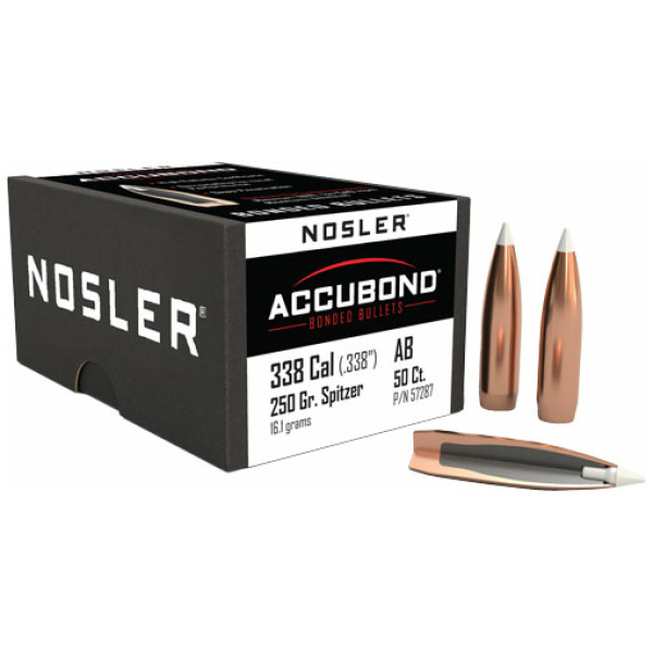 NOSLER BULLETS 338 CAL .338 - 250GR ACCUBOND 50CT