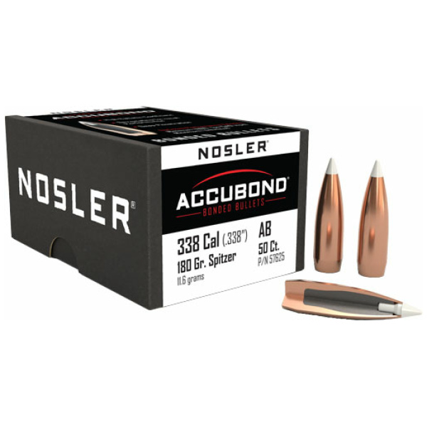 NOSLER BULLETS 338 CAL .338 - 180GR ACCUBOND 50CT