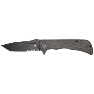 TEMPLAR KNIFE PALADIN FOLDER - 3.27" BLACK MICARTA TANTO D2