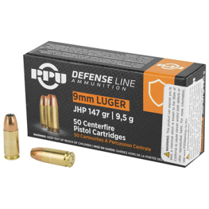 PPU 9MM JHP 147GR 50/1000