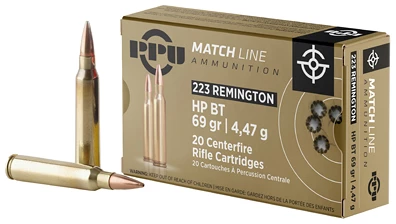 PPU .223 REM MATCH 69GR HPBT 20/1000