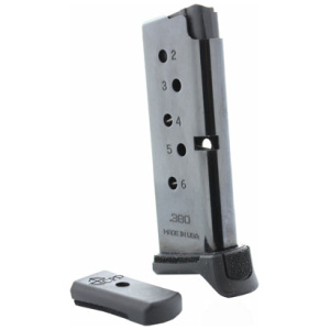CPD MAGAZINE RUGER LCP - 380ACP 6RD GLOSS BLACK