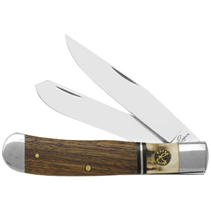 ABKT ROPER LAREDO STAG TRAPPER - 3.25" WOOD/BONE HANDLE
