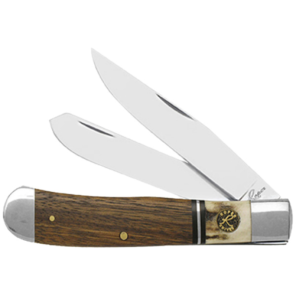 ABKT ROPER LAREDO STAG TRAPPER - 3.25" WOOD/BONE HANDLE