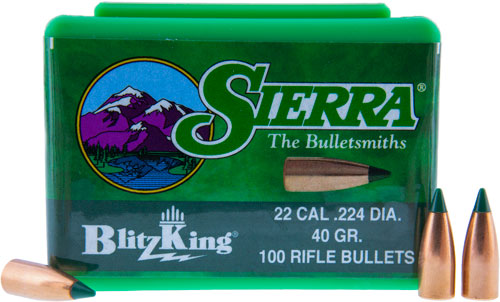 SIERRA BULLETS .22CAL .224 - 40GR BLITZKING 100CT - Image 2
