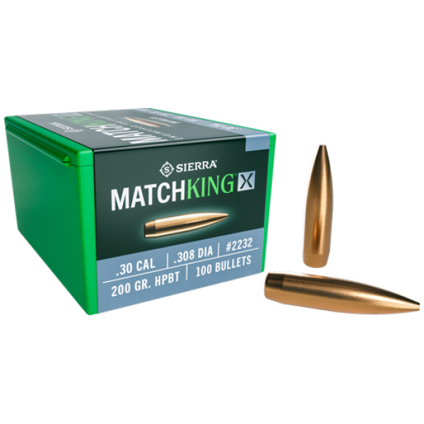 SIERRA BULLETS .30 CAL .308 - 200GR HP-BT MATCHKING X 100CT