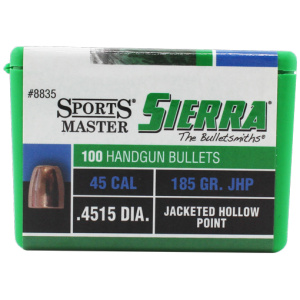 SIERRA BULLETS .45 CAL .4515 - 185GR JHP 100CT