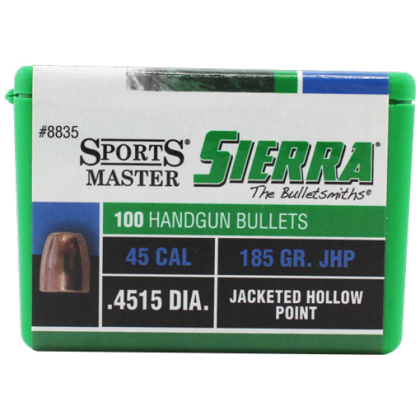 SIERRA BULLETS .45 CAL .4515 - 185GR JHP 100CT