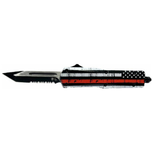 TEMPLAR KNIFE SMALL OTF BACK - THE RED 2.75" BLK TANTO SRRTED