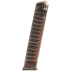 ETS MAGAZINE FOR GLOCK 9MM - 27RD CARBON SMOKE FIT 17/19/26