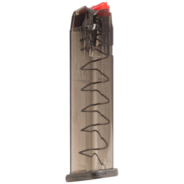 ETS MAGAZINE FOR GLOCK 9MM - 22RD CARBON SMOKE FIT 17/19/26