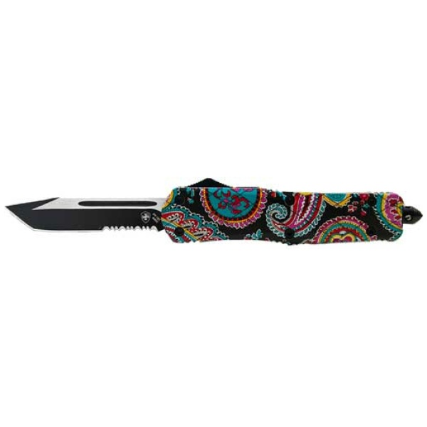 TEMPLAR KNIFE SMALL OTF QUILT - 2.75" BLACK TANTO SERRATED