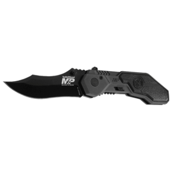 S&W KNIFE M&P SPRING ASSIST - 2.9" S/S BLACKENED ALUMINUM
