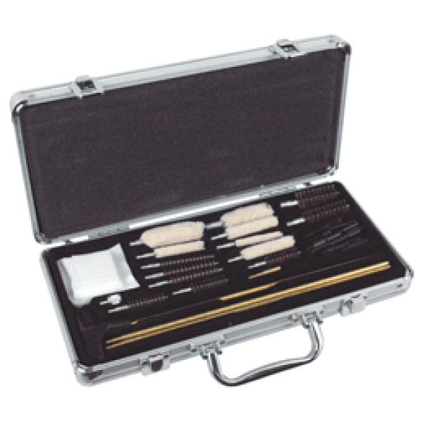 HOPPES DELUXE GUN CLEANING KIT - BRASS ROD 31PC W/ALUMINUM BOX