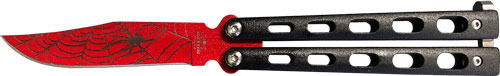 BEAR & SON BUTTERFLY KNIFE - 3" WIDOW SERIES RED/BLACK