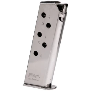 WALTHER ARMS MAGAZINE PPK 380ACP 6RD NICKEL