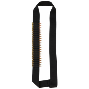 BULLDOG RIFLE AMMO BANDOLIER - HOLDS 24 CART 2" WEBBING BLK