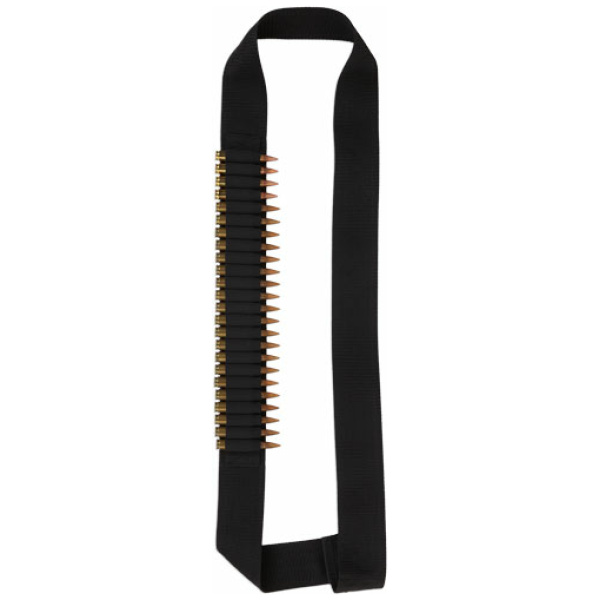 BULLDOG RIFLE AMMO BANDOLIER - HOLDS 24 CART 2" WEBBING BLK