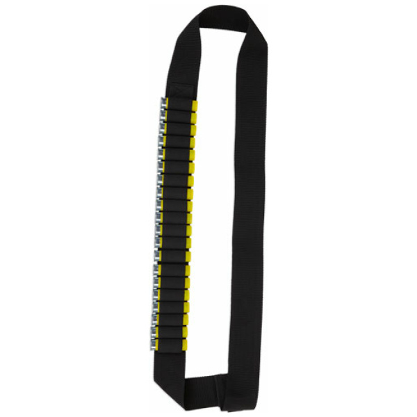 BULLDOG SHOTGUN AMMO BANDOLIER - HOLDS 20 SHELLS 2" WEBBING BLK
