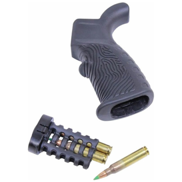 GUNTEC AR15 T37 PISTOL GRIP - RUBBER OVERMOLD BLACK