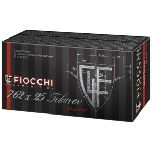 FIOCCHI 7.62X25 TOKAREV - 85GR FMJ 50RD 20BX/CS