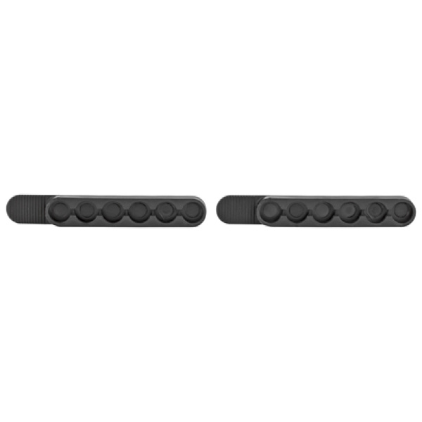 Magnetic black hair clip pair on white background