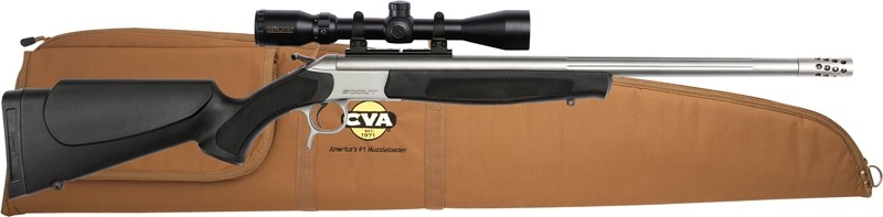 CVA SCOUT TD 450 BUSHMASTER - 25" W/BRAKE 3-9X40 SS/BLK SYN