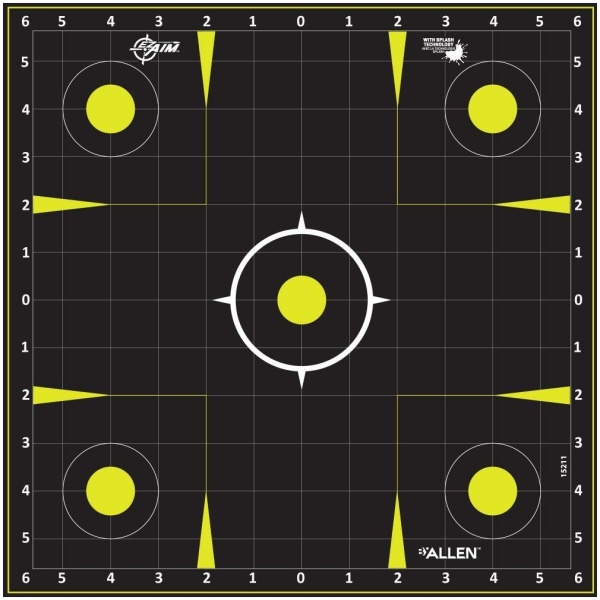 Allen EZ Aim Non-Adhesive Splash Target 12.5" Black and Yellow 30 per Pad