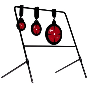 EZ-Aim Triple Deflector Spinner Target System Rimfire .22 Cal. & Air Guns 10.75"W x 12.5"H - Black/Red