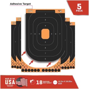 Allen Adhesive Splash Handgun Training Target 12x18" Orange and Black 5/ct