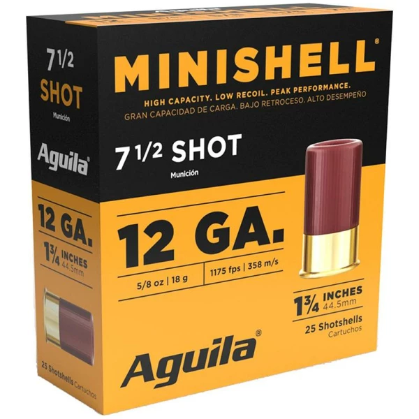 Aguila Minishell Shotshells 12ga 1-3/4" 5/8oz 1200 fps #7.5 25/ct
