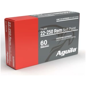 Aguila Rifle Ammunition 22-250 Rem 60gr SP 3240 fps 20/ct