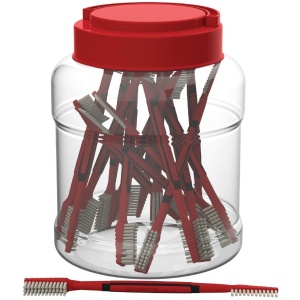 Birchwood Casey Dual Nylon Brushes in Plastic Tub 25/ct