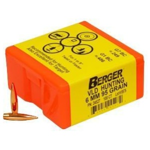Berger Match Grade Hunting Bullets 6mm .243" 95 gr VLD HUNTER 100/box