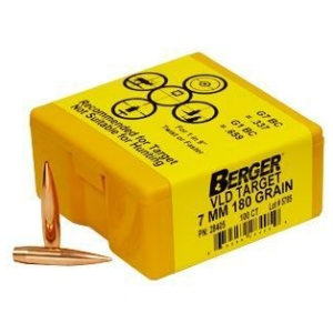 Berger Match Grade Target Bullets 7mm .284" 180 gr VLD TARGET 100/box