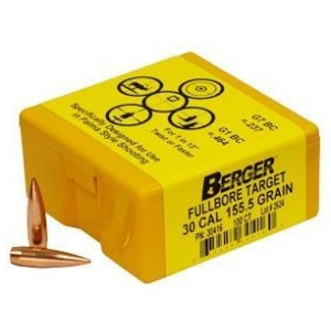 Berger Match Grade Target Bullets .30 cal .308" 155 1/2 gr FULLBORE TARGET 100/box